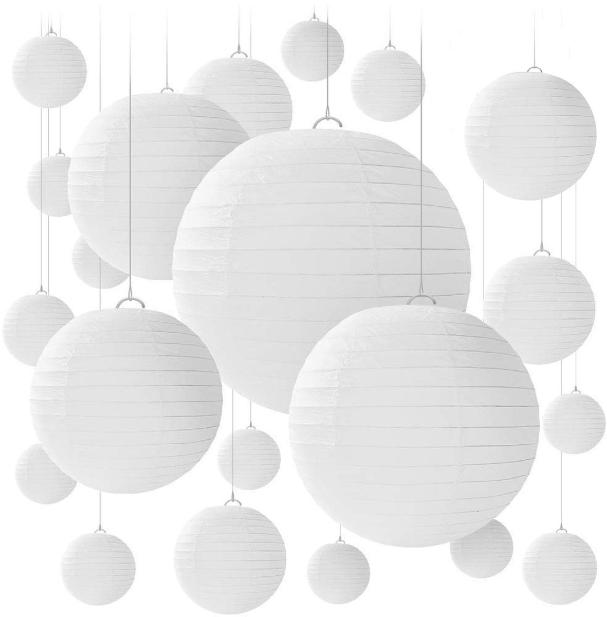 Omgoods - Set van 20 Witte Papieren Lantaarns voor Feesten