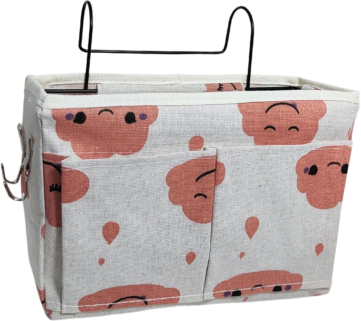 Omgoods - Bed Organiser met Hangende Haken voor Boeken en Meer (Roze)