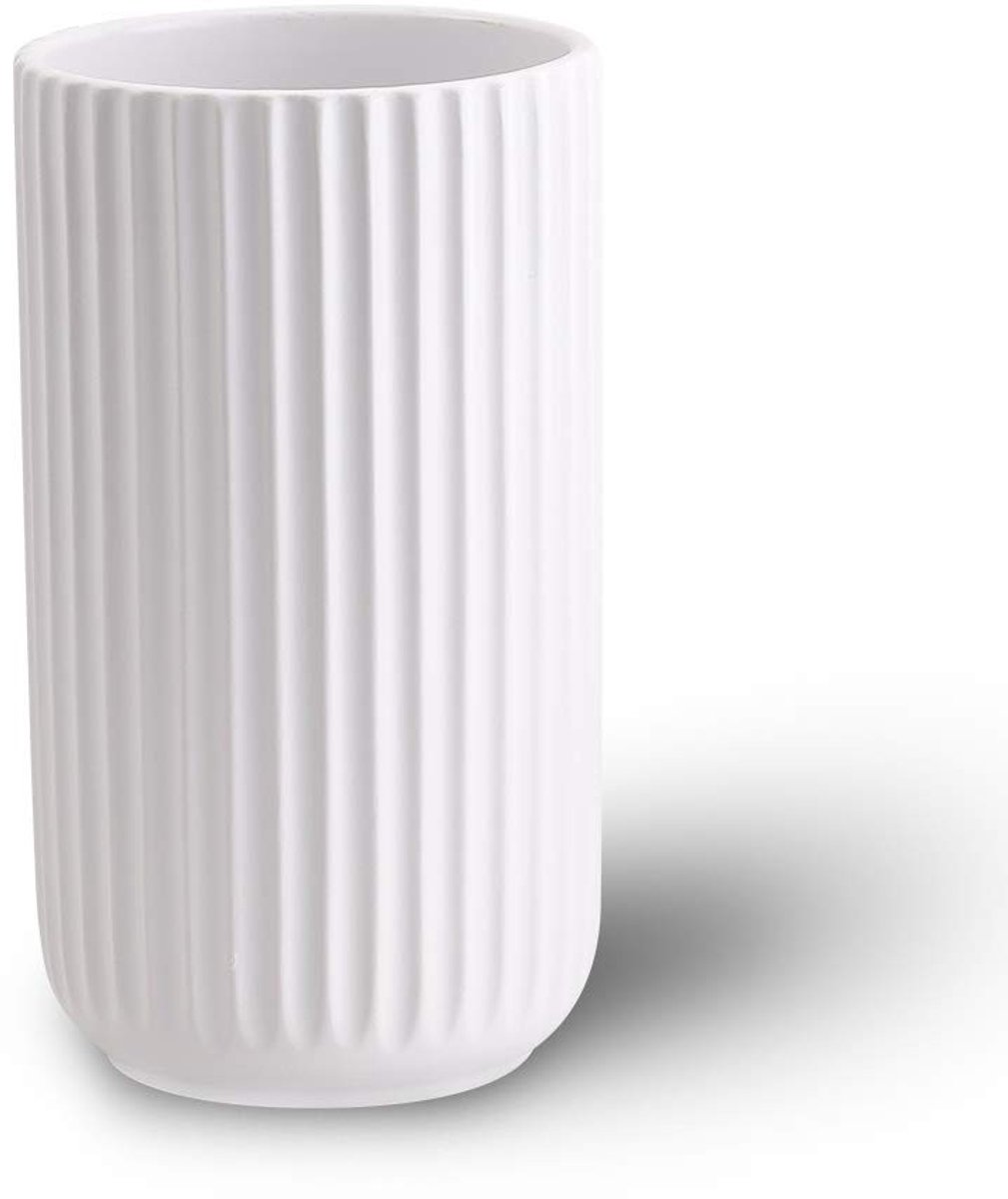 Omgoods - 22 cm Witte Bloemenvase van Keramiek voor Decoratie