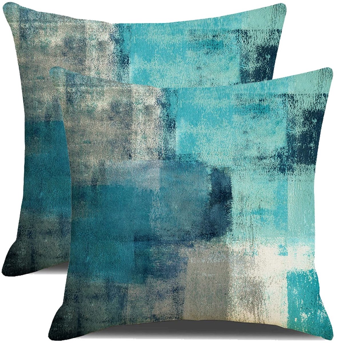 Omgoods - Set van 2 Kussenhoezen 45x45cm Abstracte Kunst voor Woonkamer en Slaapkamer
