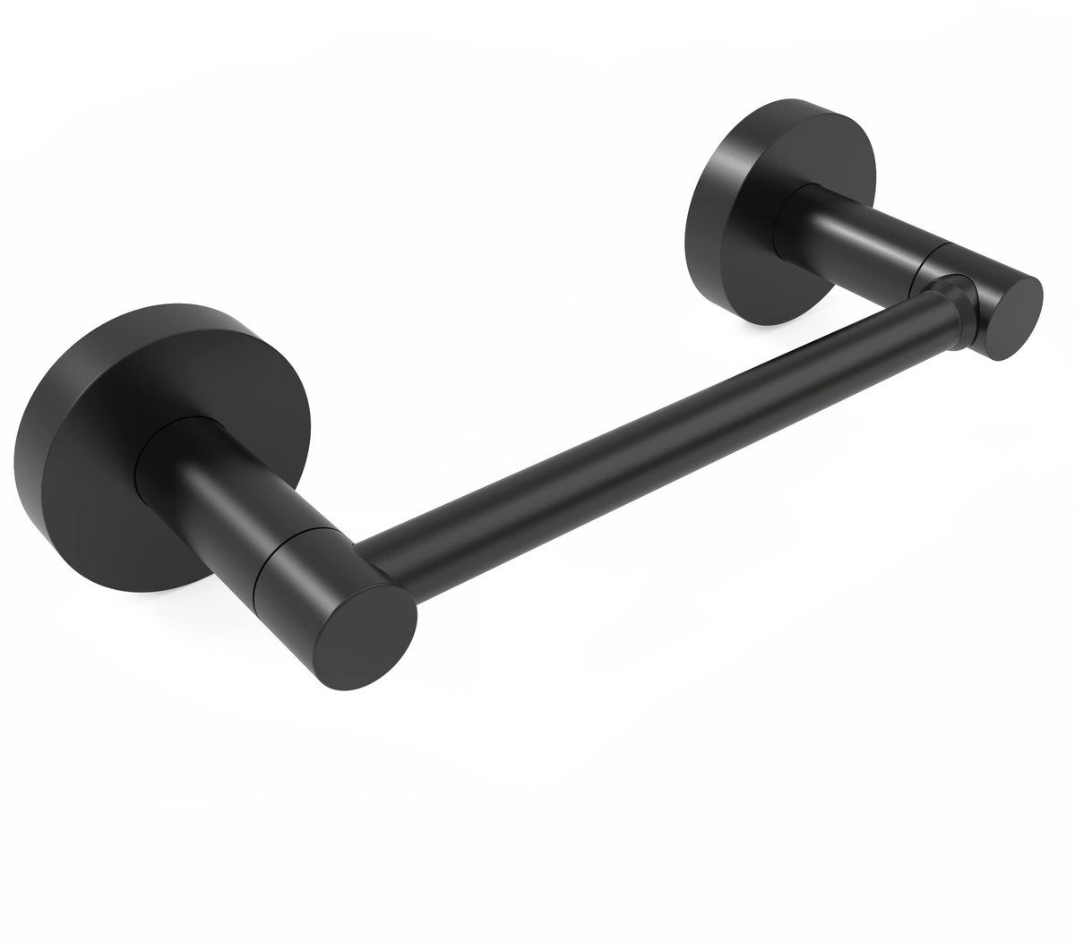 Omgoods - Mat Zwart Toiletpapierhouder met Dubbele Post (Rotatable)