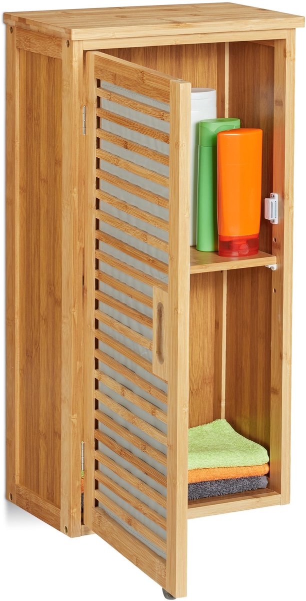 Omgoods - Badkamer Wandkast van Bamboe met Verstelbare Planken
