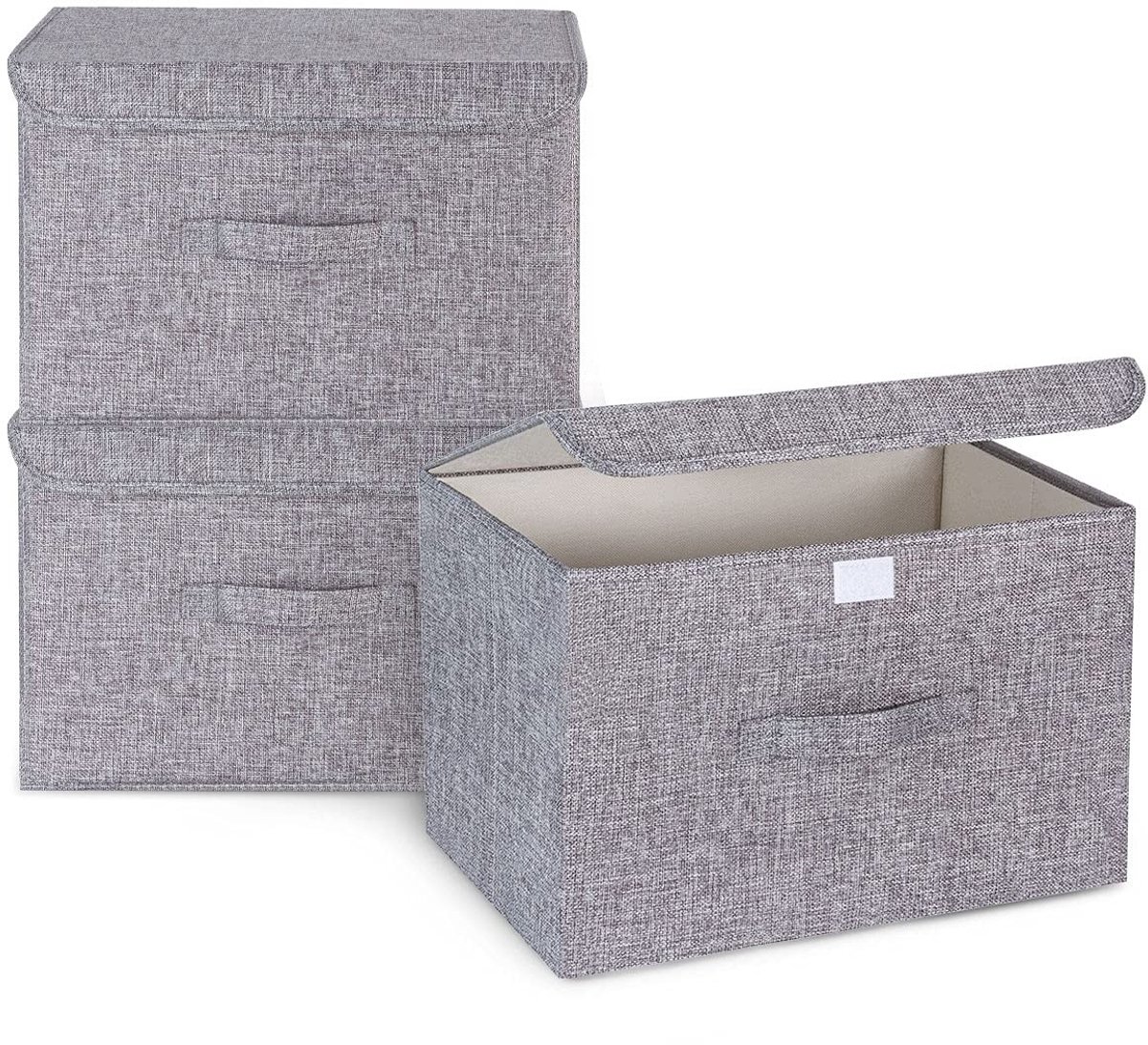 Omgoods - Set van 3 Vouwbare Opbergdozen met Deksel voor Kleding en Speelgoed