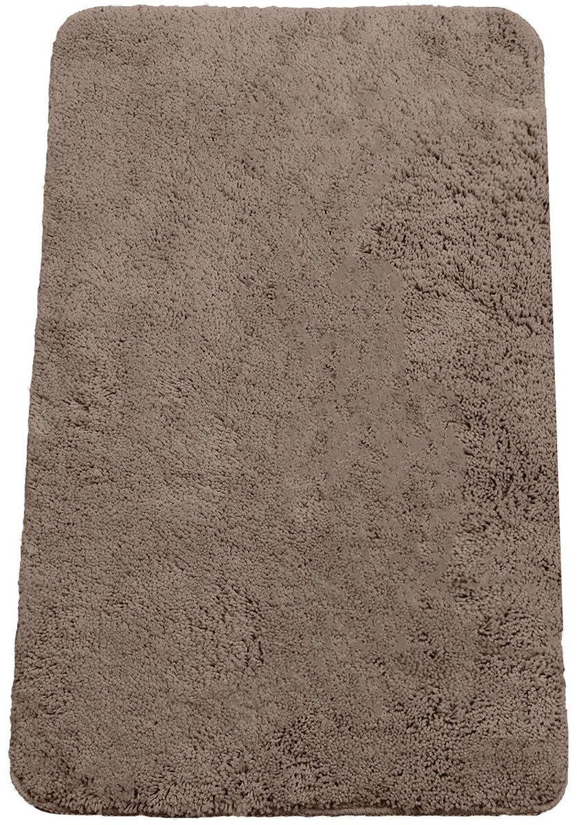 Omgoods - Rectangular Chenille Badmat 60x90 cm Taupe
