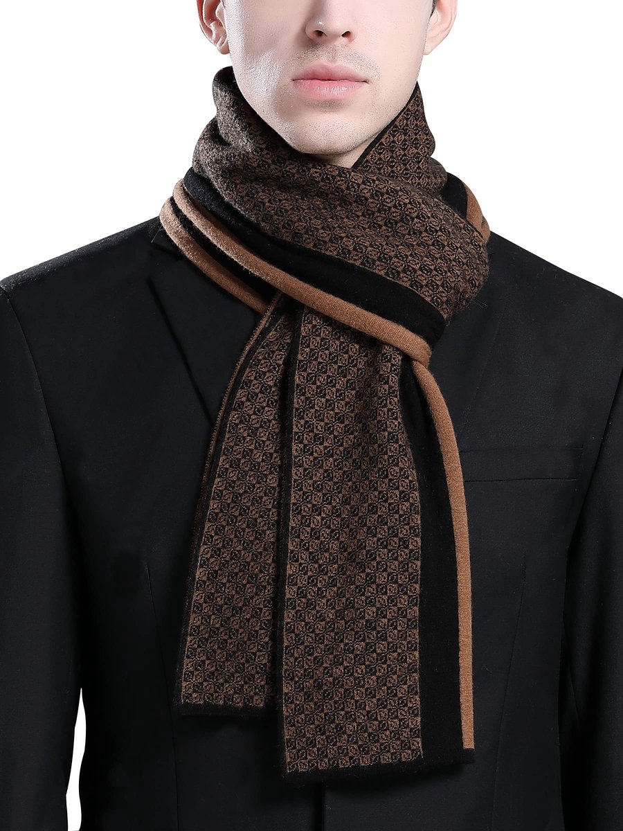 Omgoods - Gebreide Sjaal voor Mannen van 6% Wol 180x30cm