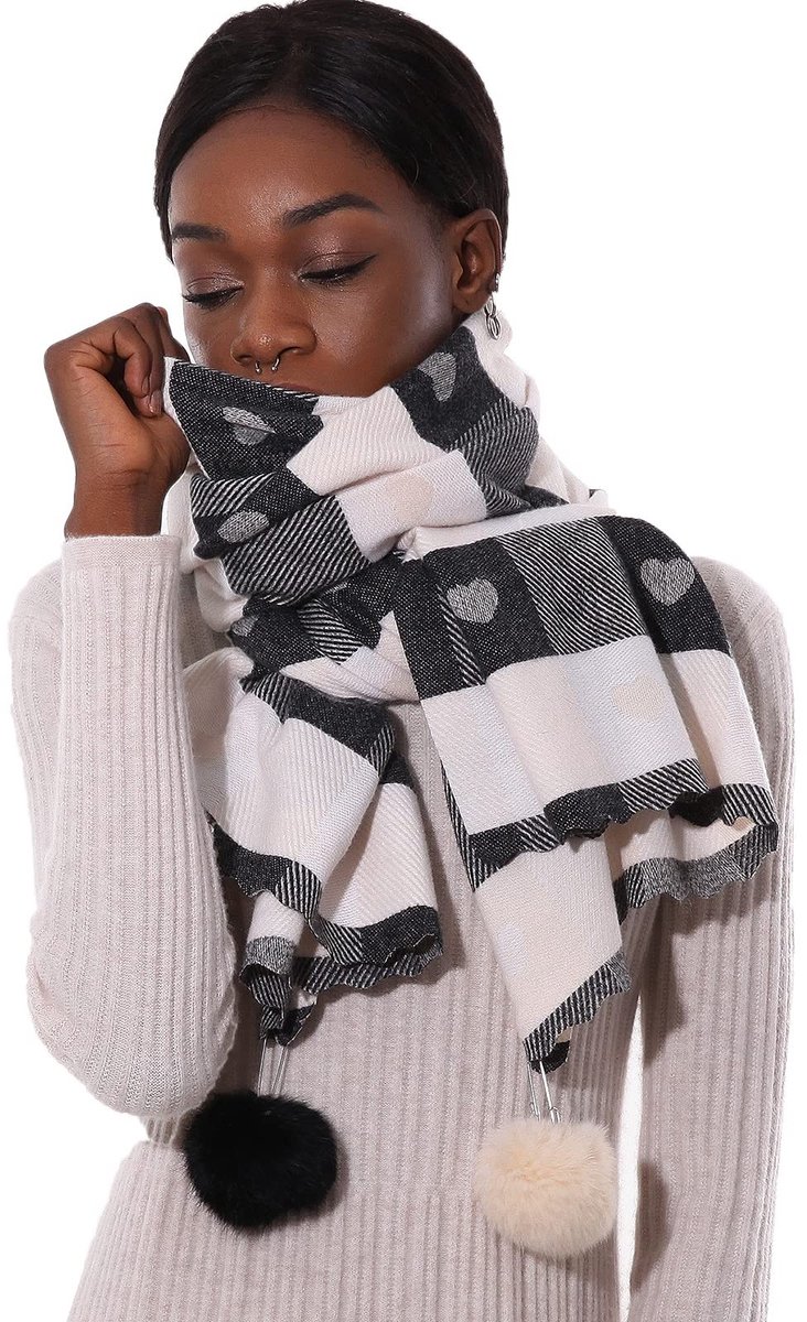 Omgoods - Elegante Pashmina Sjaal voor Dames in Wit