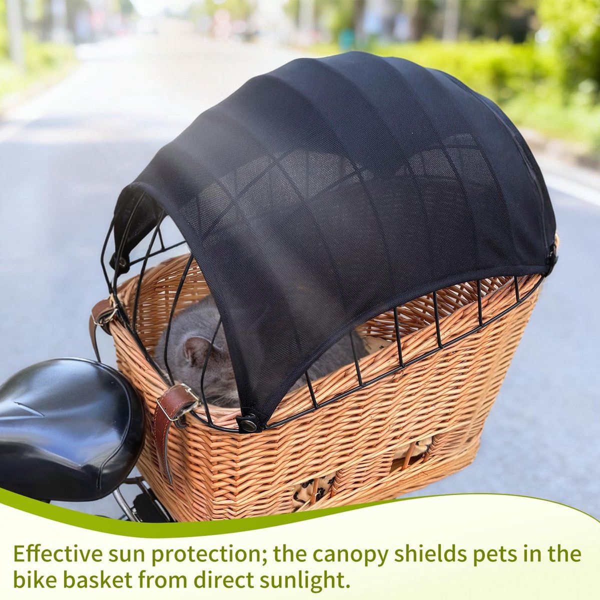 Omgoods- Zonnezeil Ademend - Fietsmand/Hondenmand - Draagbaar - Zonwering - Schaduw - Comfortabel voor Huisdieren - Zonnescherm