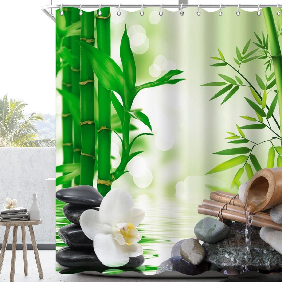 Omgoods - Zen Spa Douchegordijn - Waterdicht Polyester 180x200 cm