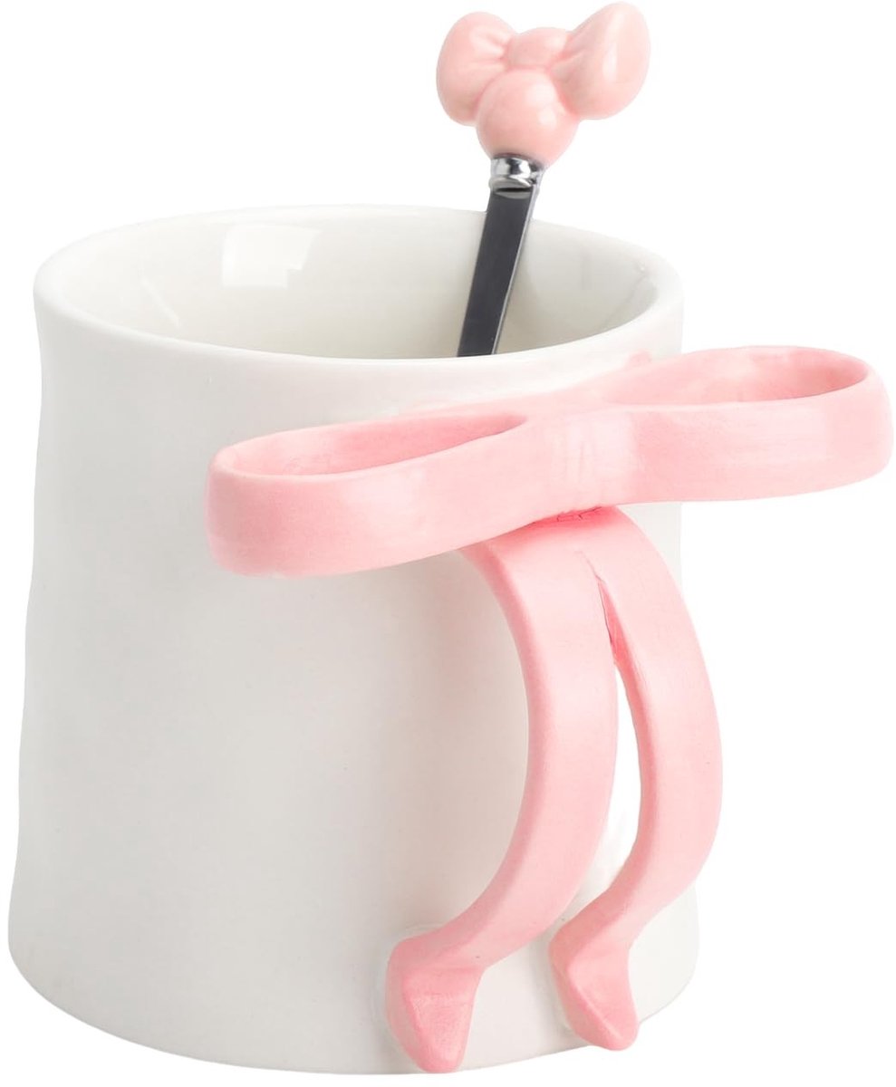Omgoods - 350ml Roze Keramische Koffiemok met Lepel