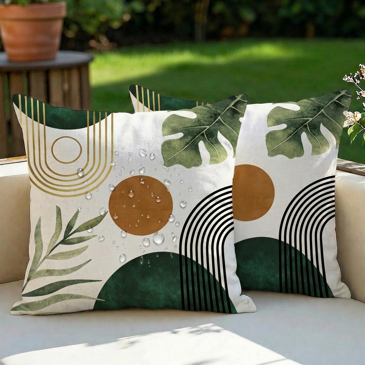 Omgoods - Set van 2 Waterdichte Kussenslopen 50 x 50 cm voor Buiten