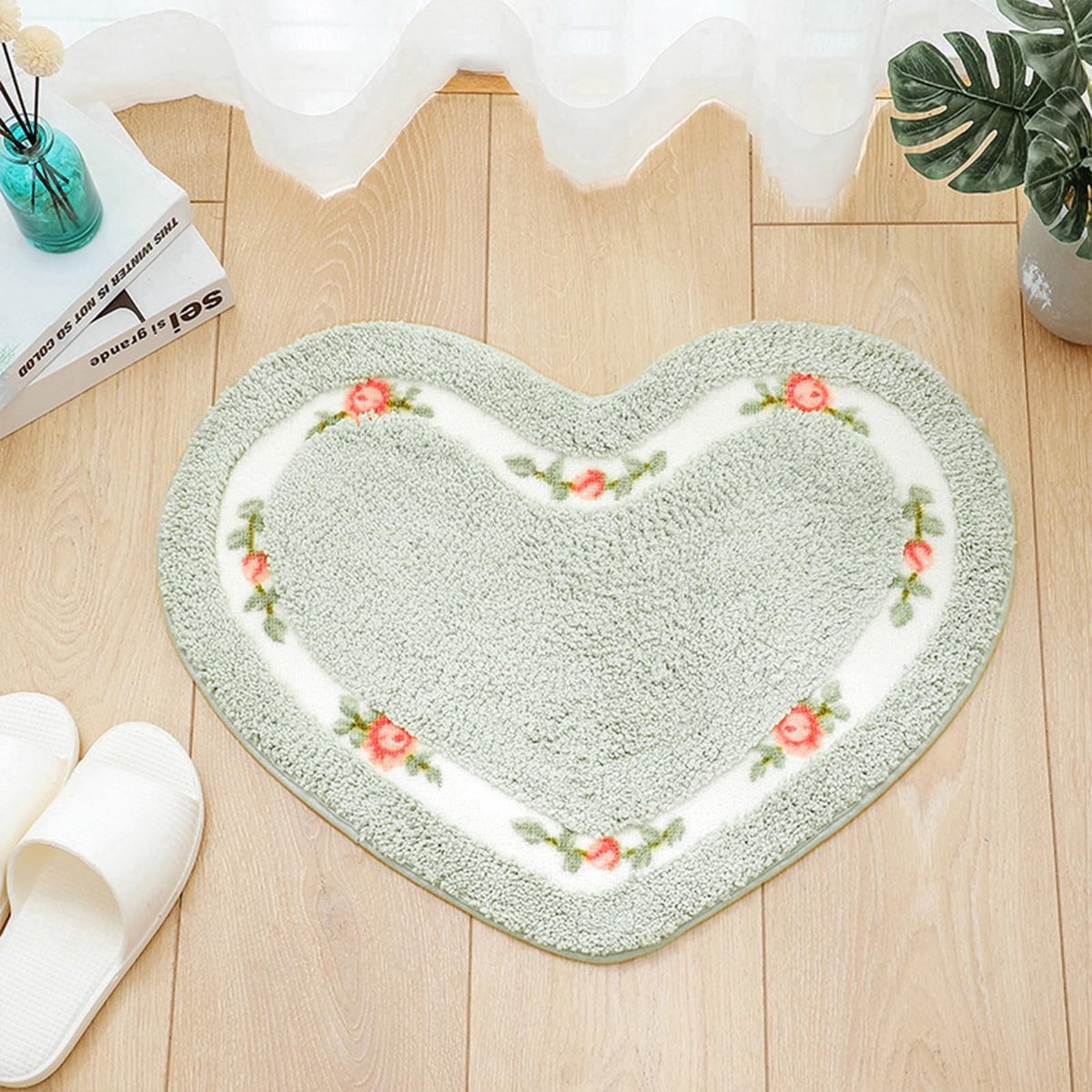 Omgoods - Hartvormige Badmat 45x50cm - Absorberend en Antislip