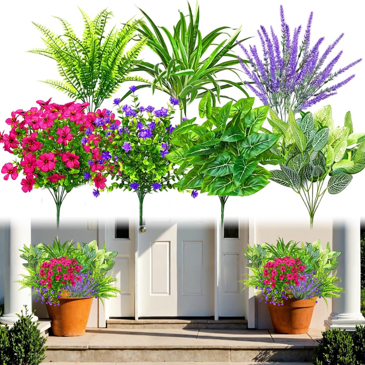Omgoods - Set van 20 Kunstplanten voor Binnen en Buiten
