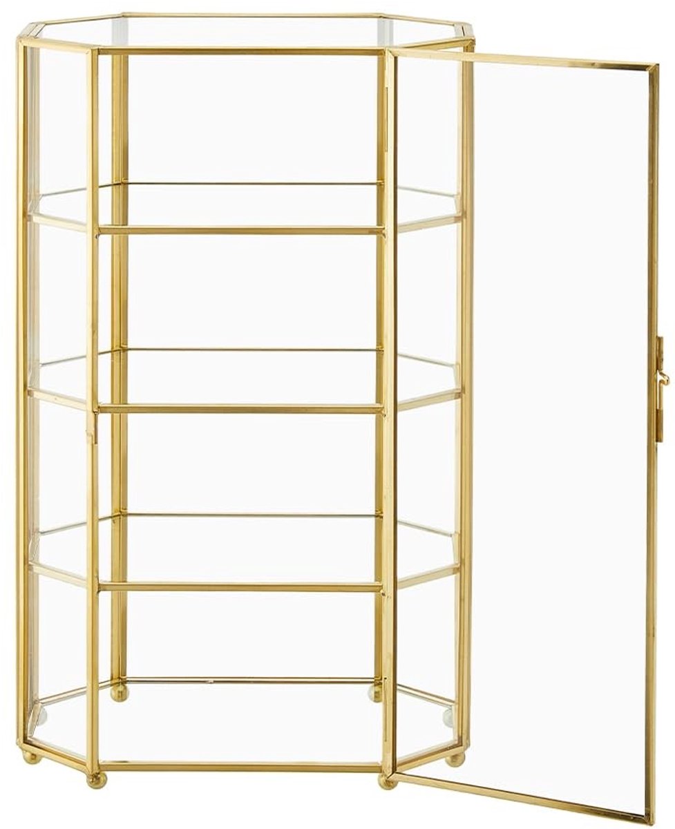 Omgoods - DICOSMETIC 4-Laags Sieraden Doos - Zeshoekige Organizer met Gouden Frame