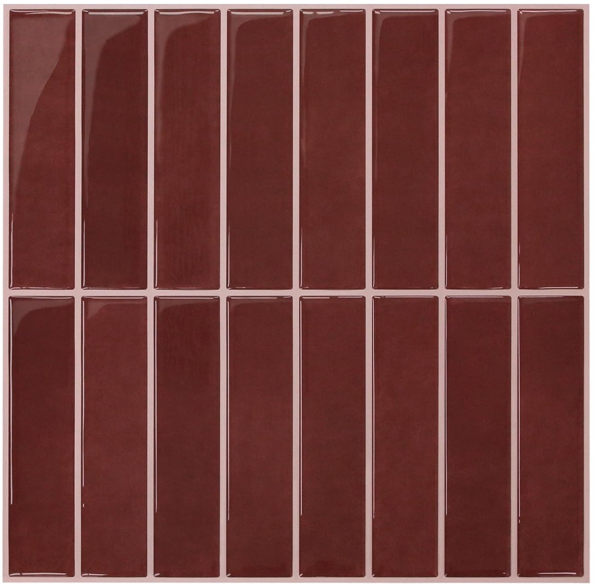 Omgoods - 10 Stuks Zelfklevende 3D Wandtegels in Rood