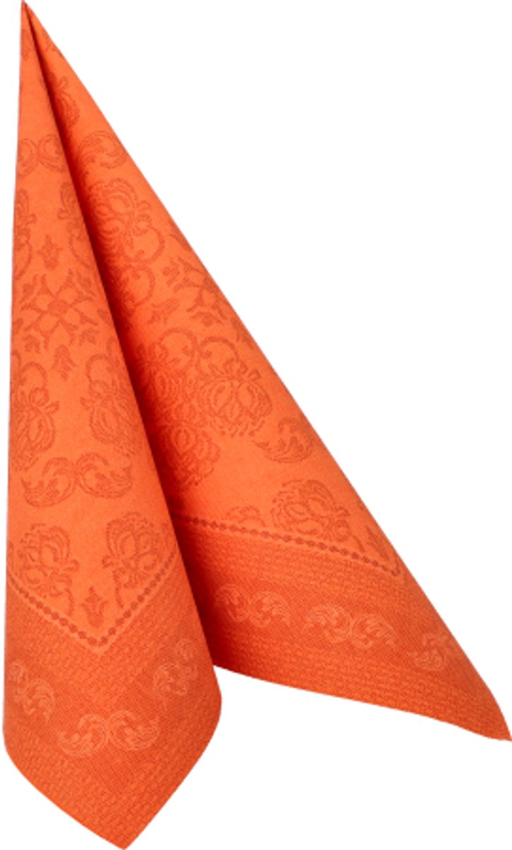 5x 50 Servetten ROYAL Collection 1/4 vouw 40 cm x 40 cm nectarine Arabesque