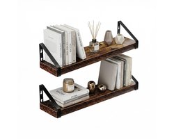 Omgoods - Set van 2 Wandplanken met Montageopties voor Huis en Kantoor