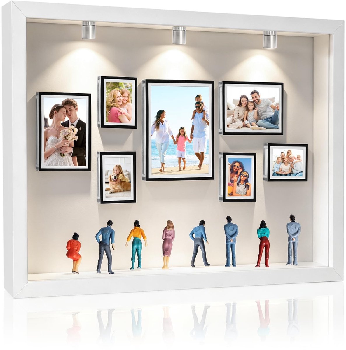 Omgoods - DIY Mini Museum Fotolijst met Miniatuurfiguren en Verlichting