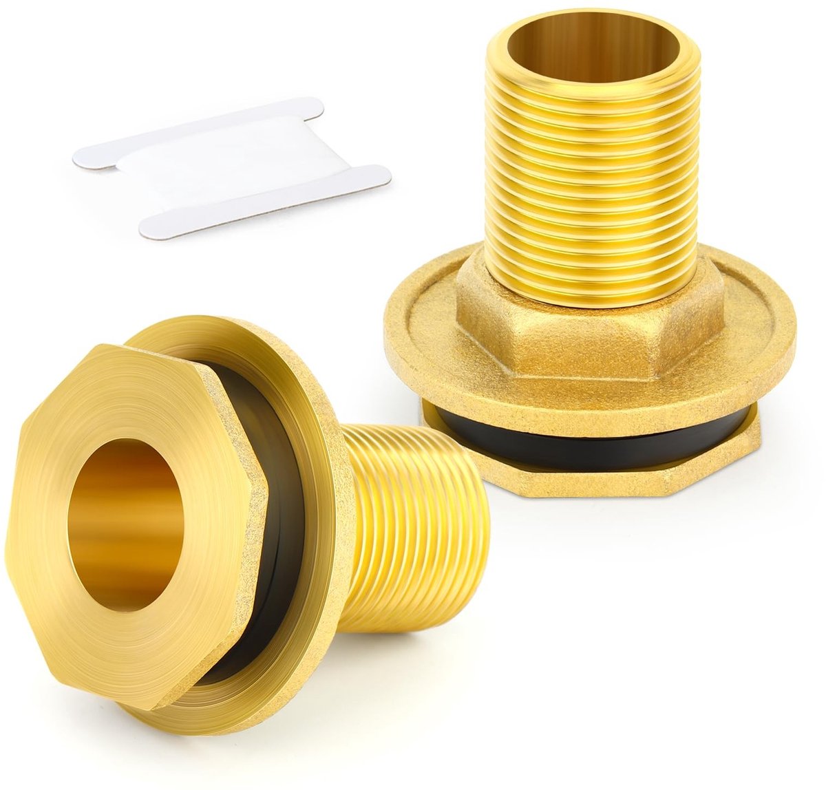Omgoods - Messing Doorvoertankfitting met Rubberen Pakkingen
