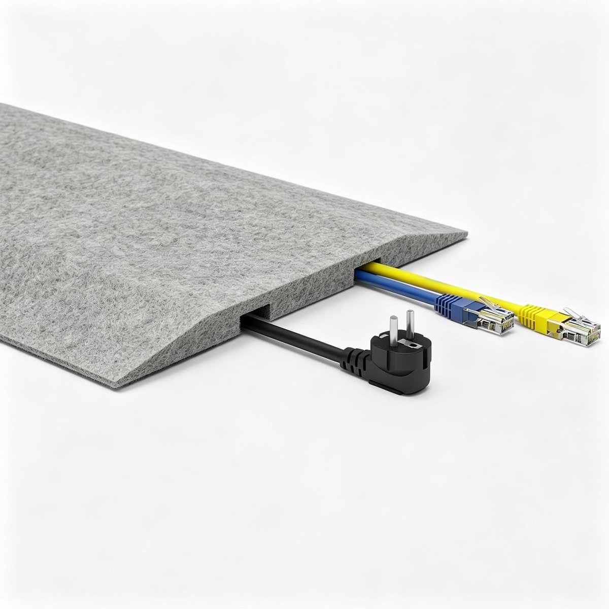 Omgoods - Kabeldoorvoer van Vilt - 3 Delen Grijs 120 cm