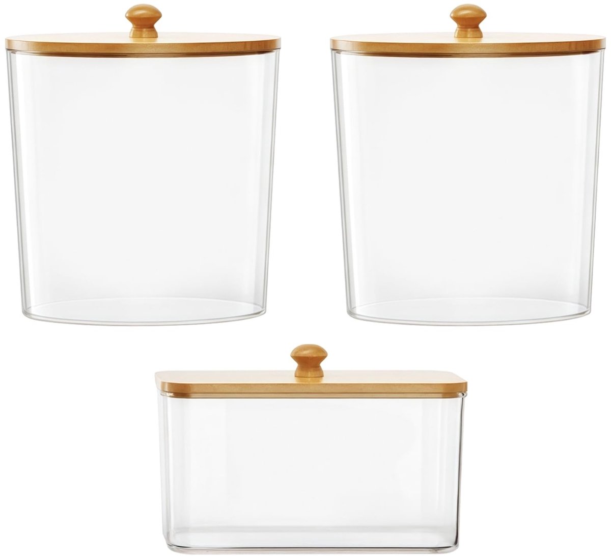 Omgoods - Transparante Opbergcontainers met Deksel Set van 3