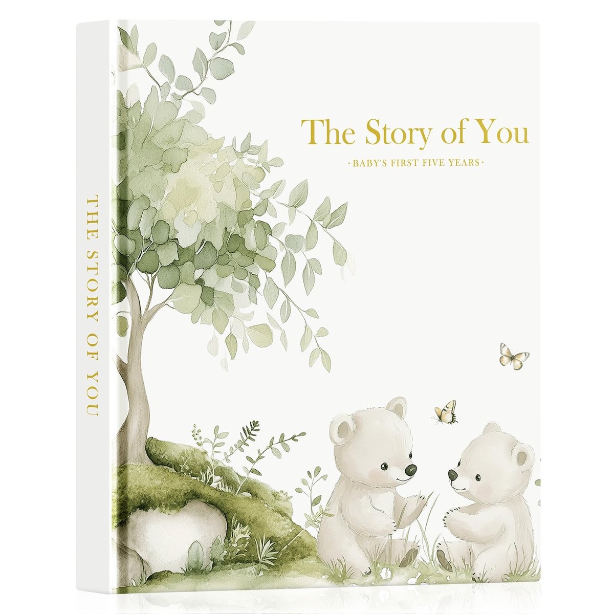 Omgoods- Geboorteboek met 154 pagina's - Herinneringsboek Overlijden - Babydagboek - Fotoalbum - Baby Memory Book - Genderneutraal