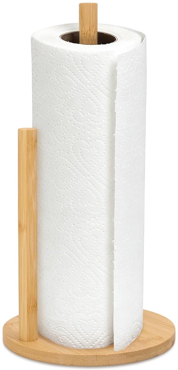 Omgoods - Keukenrolhouder van Hout met Antislip Arm