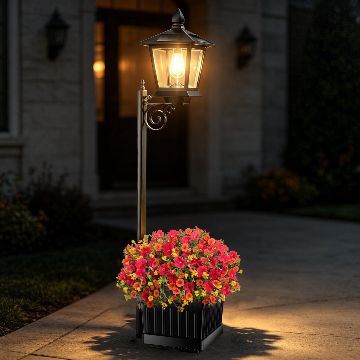 Omgoods - Solar Outdoor Garden Lights met Bloempot - LED Solar Lichten voor Tuin en Terras