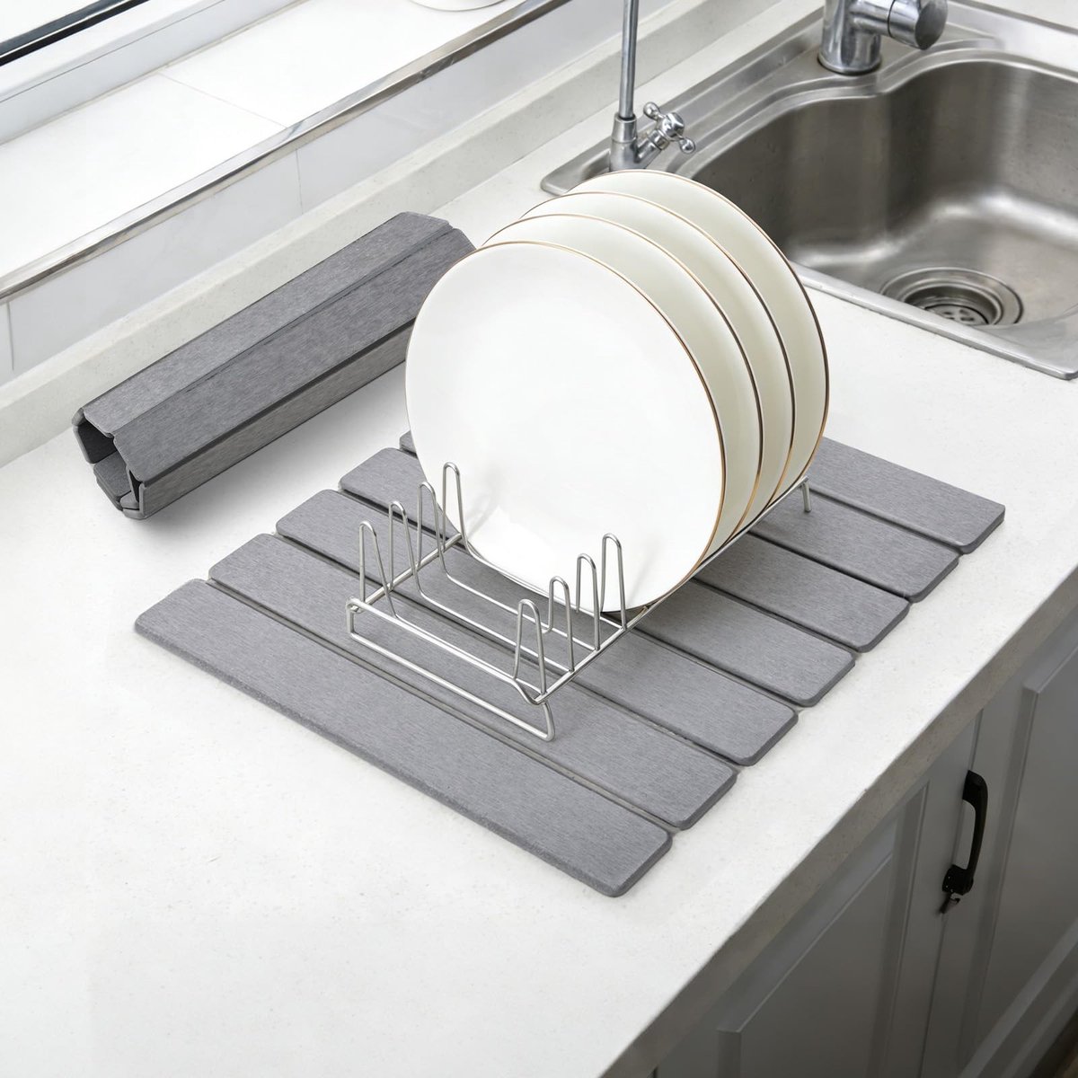 Omgoods - Grote Diatomiet Drainer Mat voor Keuken en Badkamer