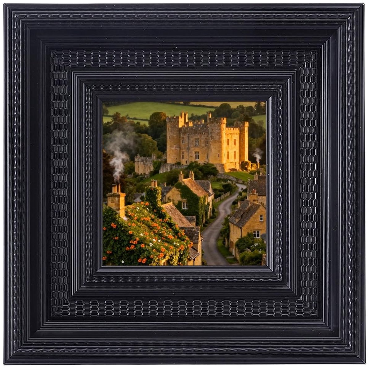 Omgoods - Zwarte Fotolijst 19 x 19 cm van Hars voor Tafel en Muurdecoratie