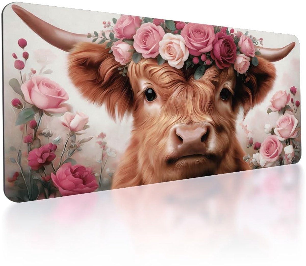 Omgoods - Grote Bureauonderlegger met Antislip Basis - Roze Design 80 x 40 cm