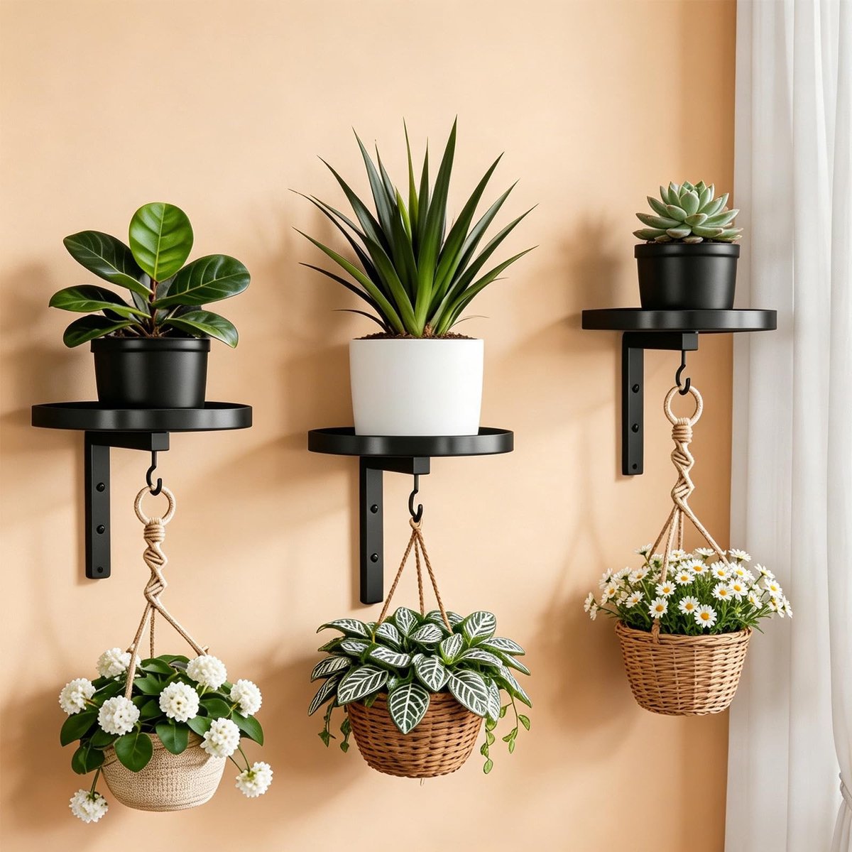 Omgoods - Wandplant Houder voor Binnen en Buiten, Set van 3