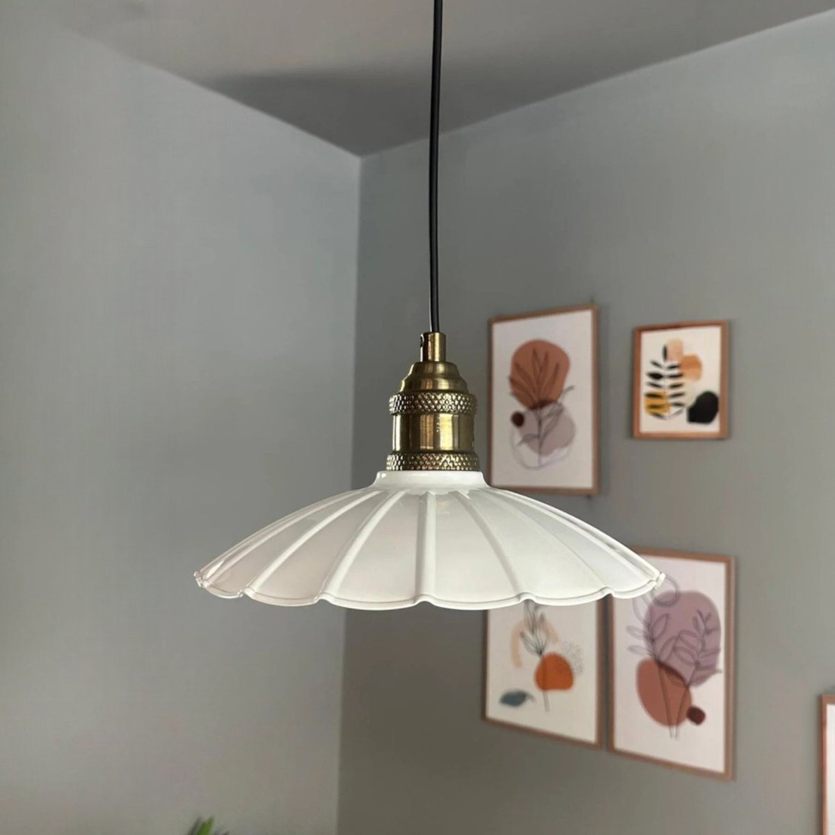 Bamyum Risso hanglamp, industriële Modern stijl, Ø25 cm, wit metalen lamp