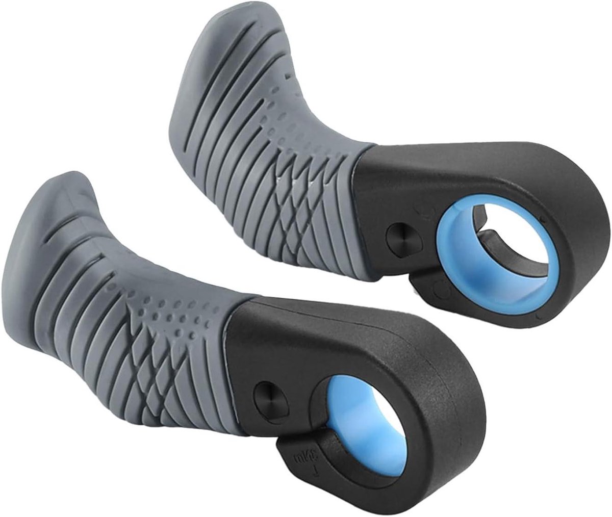 Fiets Handvat Grippen - Comfortabele Handgrepen - Lange Fietstochten - Ergonomisch Duimsteunontwerp - 22mm Diameter - Grijs