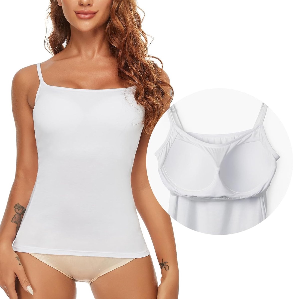 Dames Onderhemd met Verwijderbare Cups, Naadloze Tanktop en Tummy Shapewear voor een Strakke Pasvorm