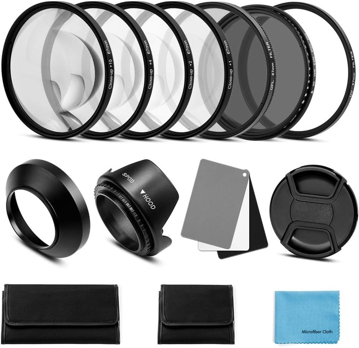 Complete Accessoires Kit voor 77mm Lens Filters: UV, CPL, Verstelbare ND2-ND400 en Macro Close-up Filters (+1,+2,+4,+10) met Lens Hood 3 in 1