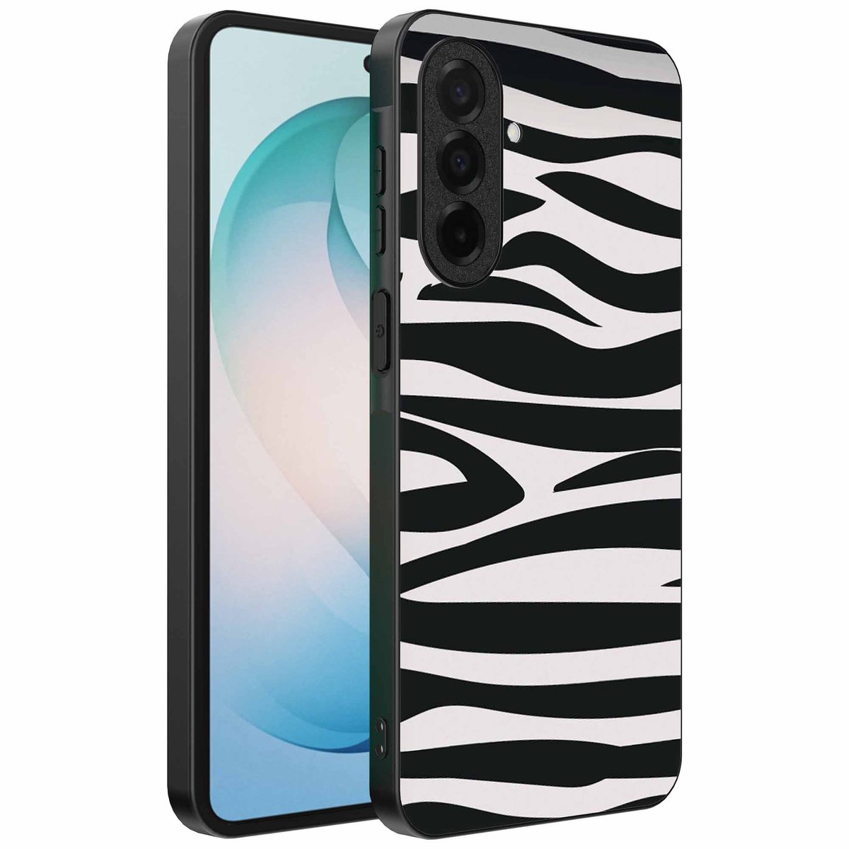 Geschikt voor Samsung Galaxy S26 Plus Telefoonhoesje met zebra opdruk - TPU backcover case zebra design - Zwart Wit - Smartphonica geschikt voor Samsung Galaxy S26 Plus