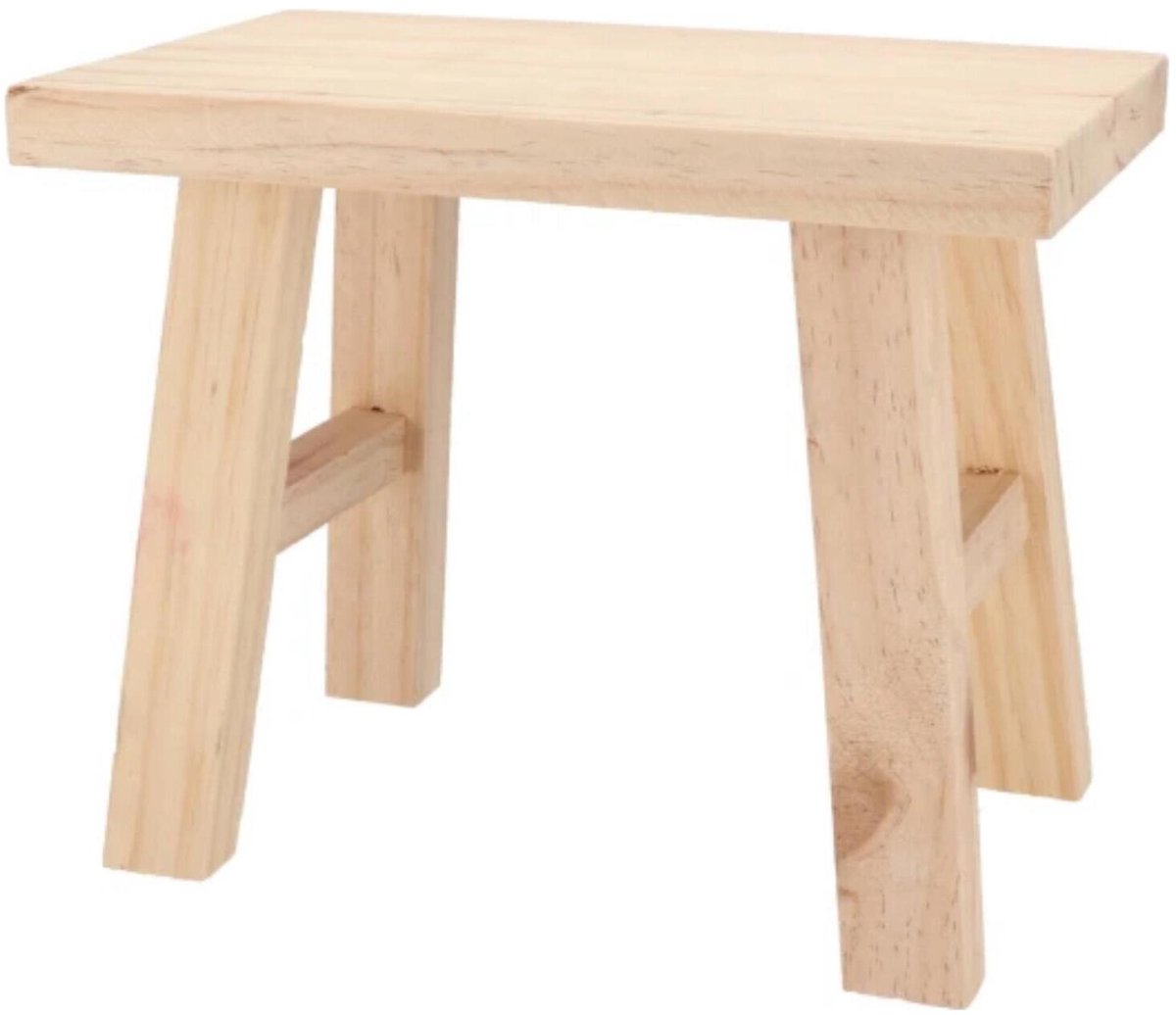 Five Krukje - teak hout - 31 x 19 x 25 cm - opstapje - krukje hout - planten krukje - voetenbankje