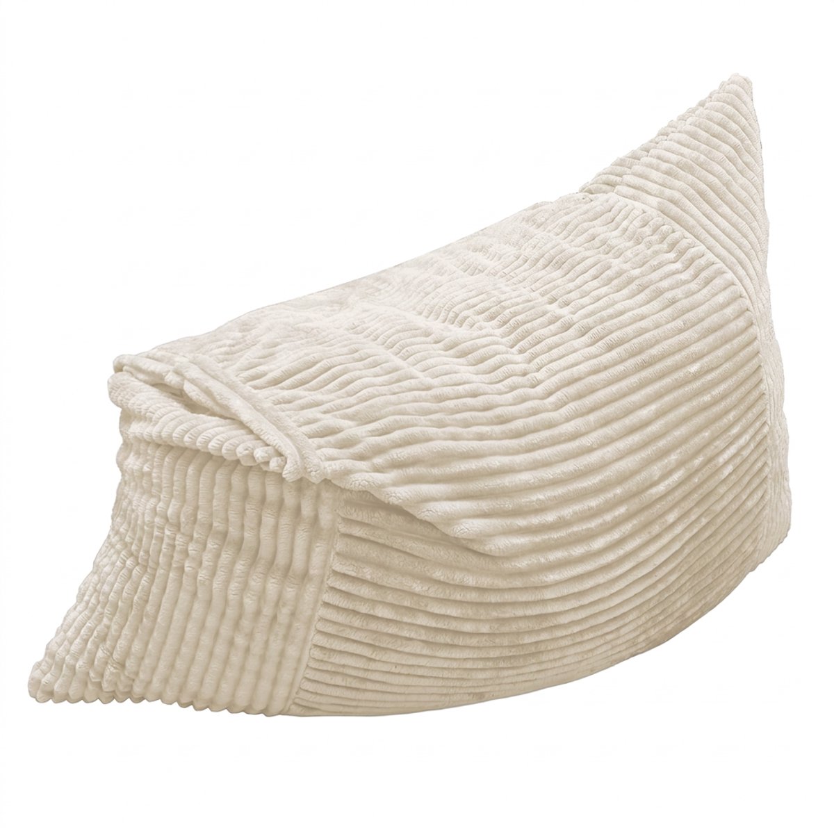 Zitzak - Lounge Stoel - Zitzak Bed-Luie Stoel – 3-in-1 – Traagschuim – Ribstof - Opvouwbaar - Woonkamer - 50x40x26 cm- 1 Stuk-Beige