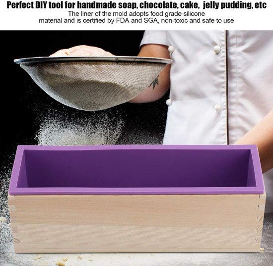 Rechthoekige zeepvormen, 1200 ml, silicone, handgemaakt gereedschap voor bakken, cake, ijs, chocolade — afbeelding 2