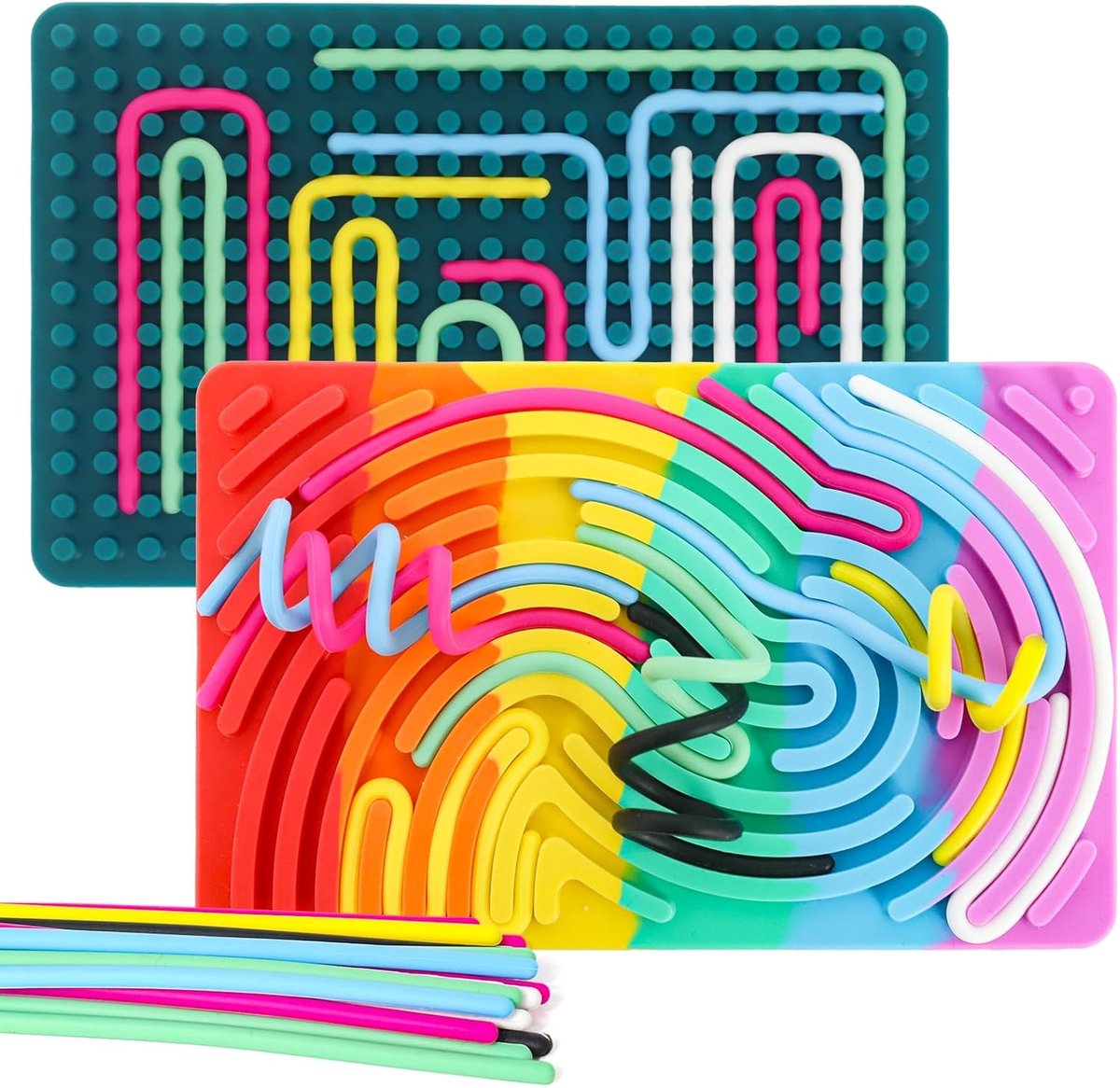 Sensorisch activiteitenbord voor kinderen, siliconen speelgoed voor stressvermindering, concentratie, ADHD en autisme, sensorisch spel (standaarduitvoer)