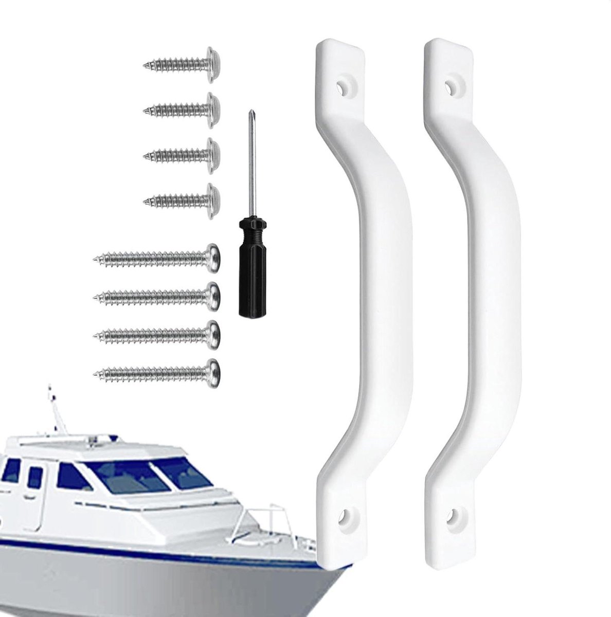 RV Interieur Trekgreep - Camper Handgreep - Verbeterde Stabiliteit - Slijtvast Materiaal - 244 x 25 mm - Wit