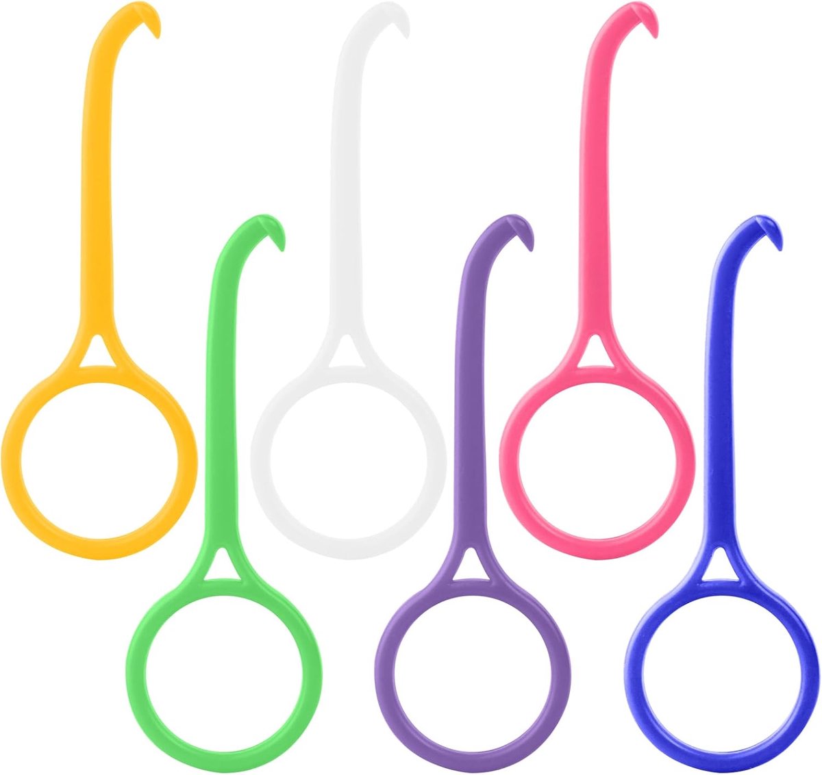 Aligner Removal Tool,6 stuks rond retainer removal tool，onzichtbare tandverwijdering aligner chewies en verwijderingsgereedschapssets(Magenta, Blauw, Groen, Geel, Paars, Wit)
