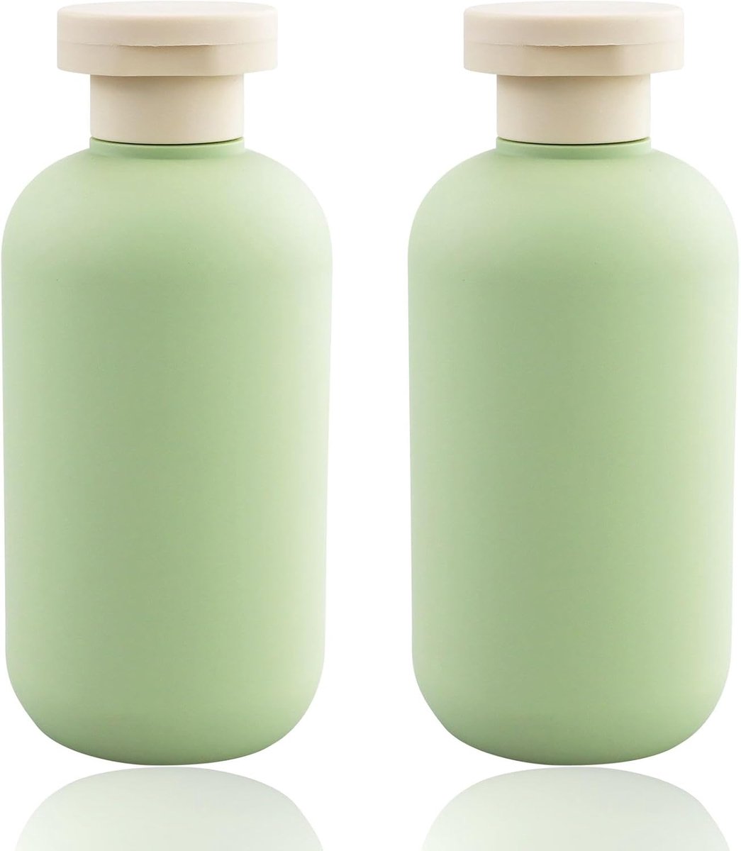 Knijpflessen, 2 stuks, 200 ml, navulbare kunststof reiscontainers, lege flessen met klapsluiting, reisaccessoires voor shampoo, crèmes, lotion, spoeling