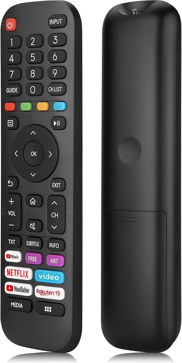 SnelShoppen - Universele Vervangingsafstandsbediening voor Hisense VIDAA TV EN2G30H/EN2A30, Verbeterde Infrarood Afstandsbediening met Netflix, Prime