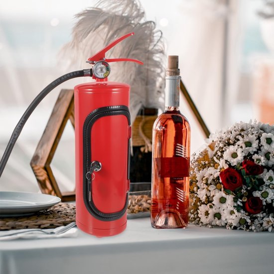 Opbergdoos van metaal met brandblusser-motief, creatieve whiskey en wijndoos, cadeau voor mannen en brandweermannen, geschikt voor bar en thuis — afbeelding 4