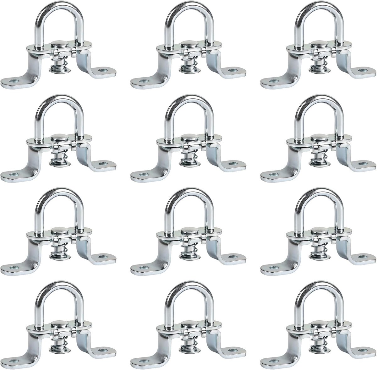 12 stuks dekzeilsluiting, draaisluiting, verzinkt, voor ovale ogen, dekzeilbevestiging, veilige grip voor dekzeilen en afdekkingen, 68,5 x 15 mm, metalen sluiting voor vrachtwagens