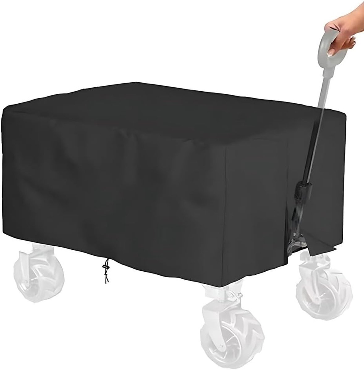 Bolderkarhoes voor bolderkar, outdoor opvouwbare wagon-afdekking, tuinwagenafdekking, Oxford-stof, transportwagen, waterdicht, winddicht, zwart (95 x 60 x 50 cm)