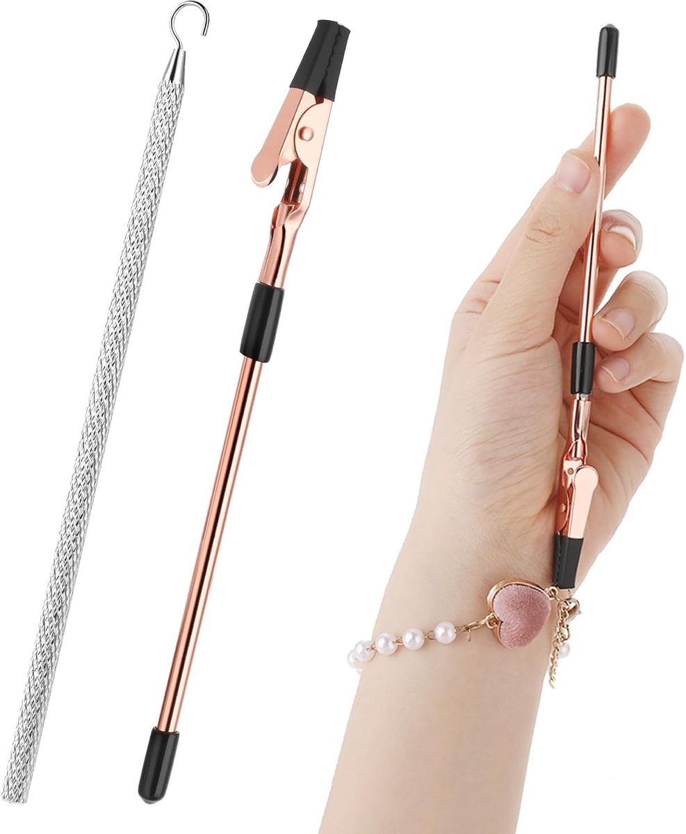 hulpgereedschap, 2 stuks draagbare sieraden, horlogebanden, roestvrijstalen sieradensluiting, helper voor vrouwen, armband, ketting, gesp, ritssluiting, riemen