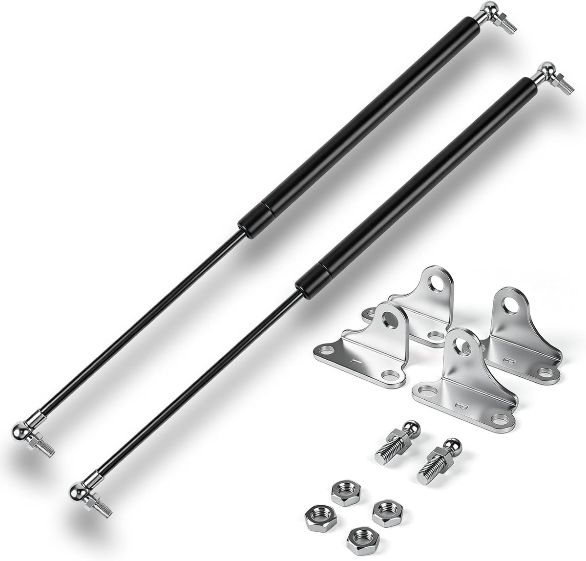 2 stuks gasdrukveer, 500 mm, 200 mm, 200 N, universele gasdrukdemper met compressieveer, beslag voor caravans, bouwpakket auto's, kastdeur kledingkast