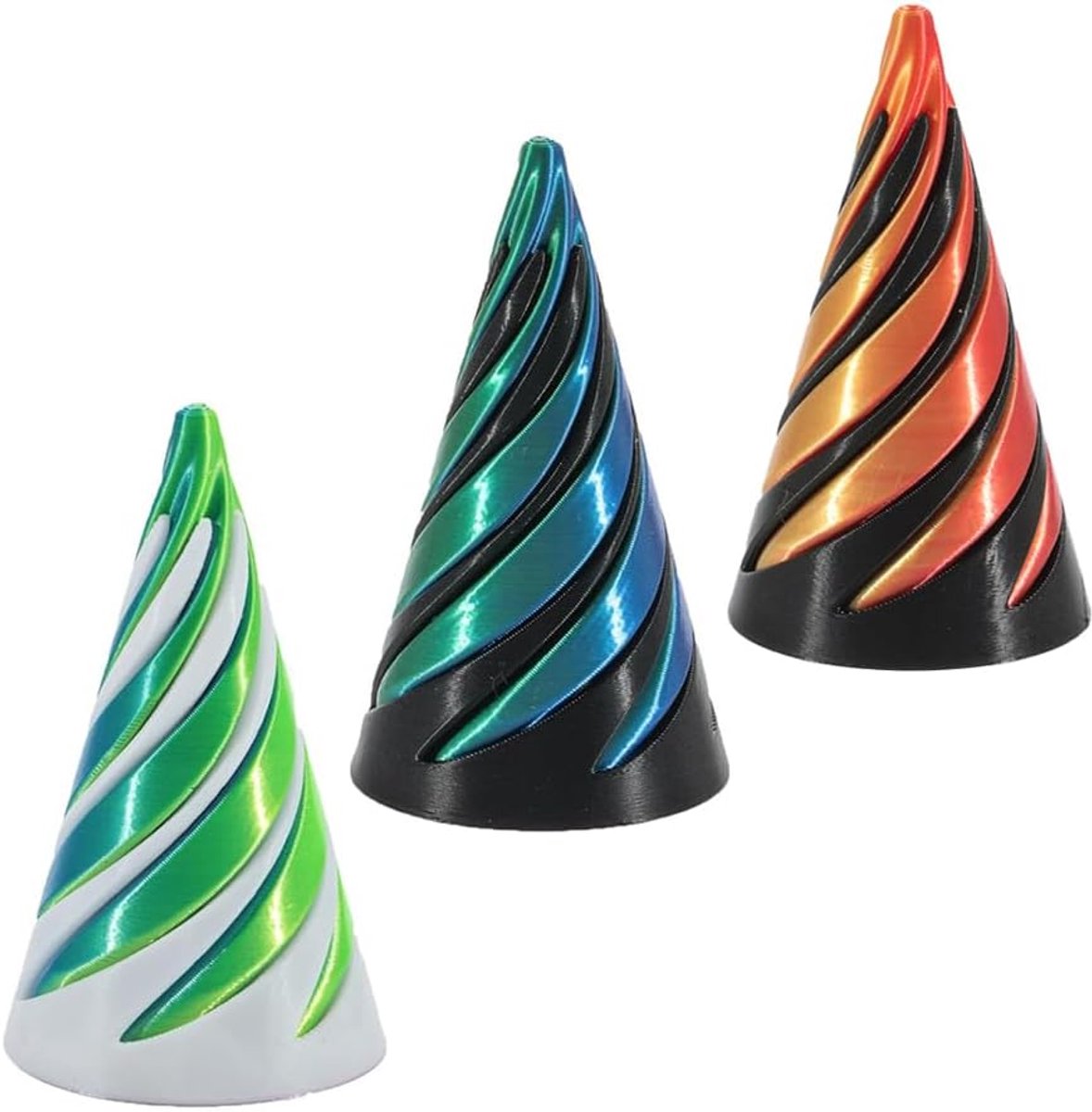 3 stuks onmogelijke kegel onmogelijke piramide steampunk wervelende wonder 3D geprinte spiraal kegel voor thuis kantoor bureau decoratie souvenir